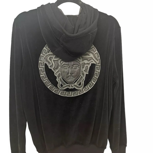 Versace Velour Track Sweater Jacket Size Small - Picture 1 of 10